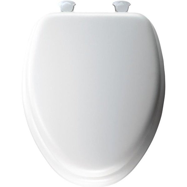 Mayfair 115EC00 Toilet Seat with Cover, Elongated, VinylWood, White, Twist Hinge 115EC-000